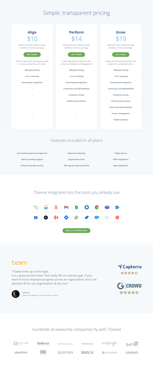 7 geese-pricing-page