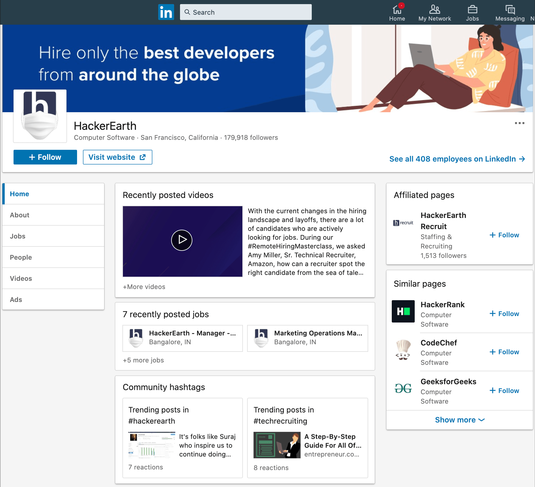 HackerEarth\u概述\u LinkedIn