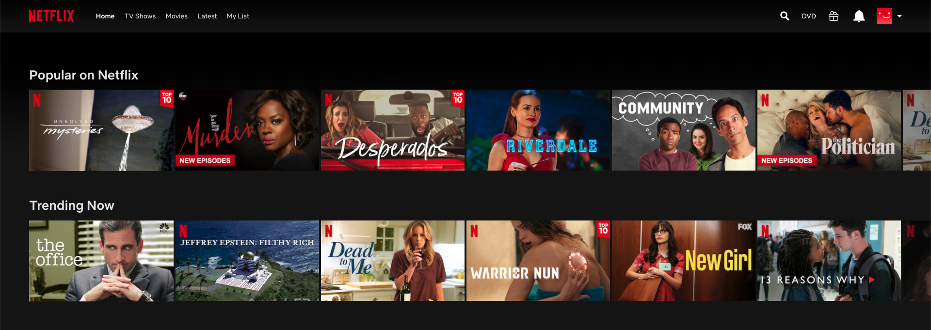 Netflix-Homescreen