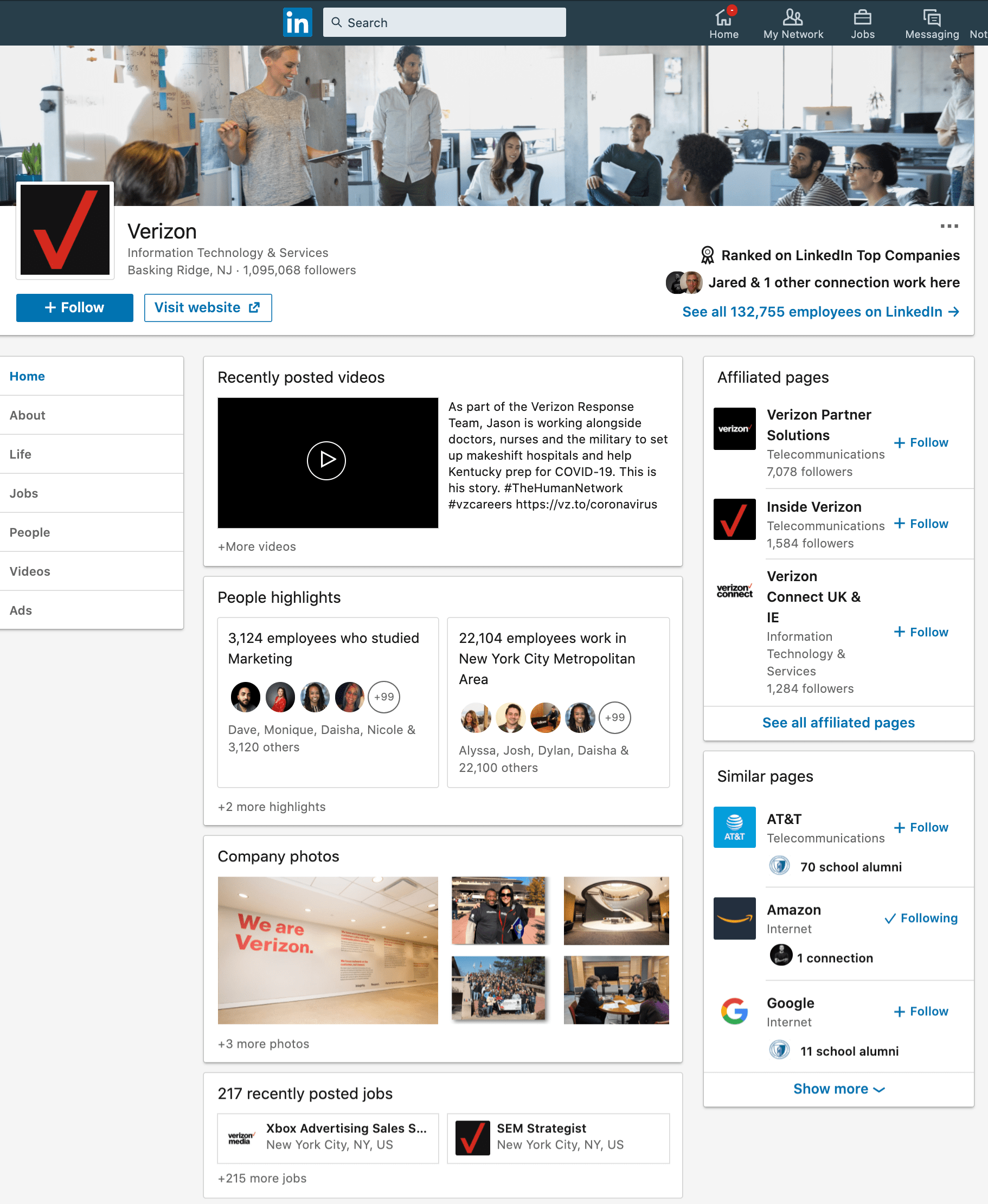 Verizon\u概览\u LinkedIn