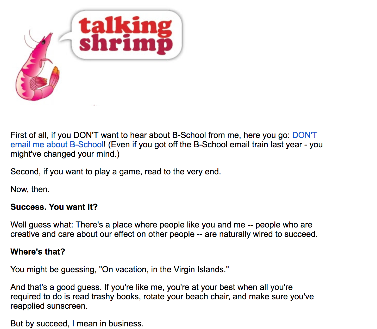 best-marketing-newsletters-talking-shrimp