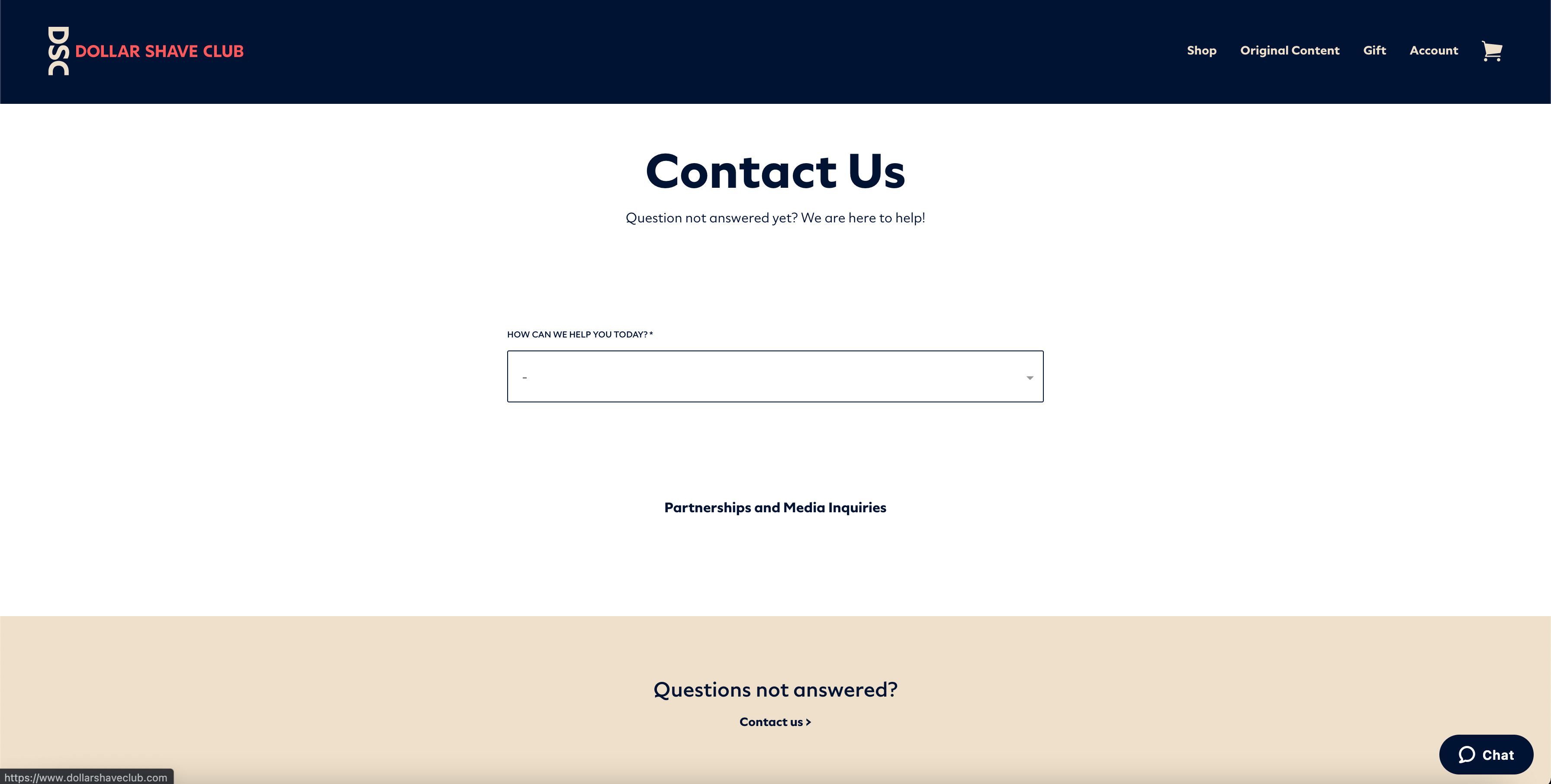 美元剃须俱乐部 - 联系我们 -  2021