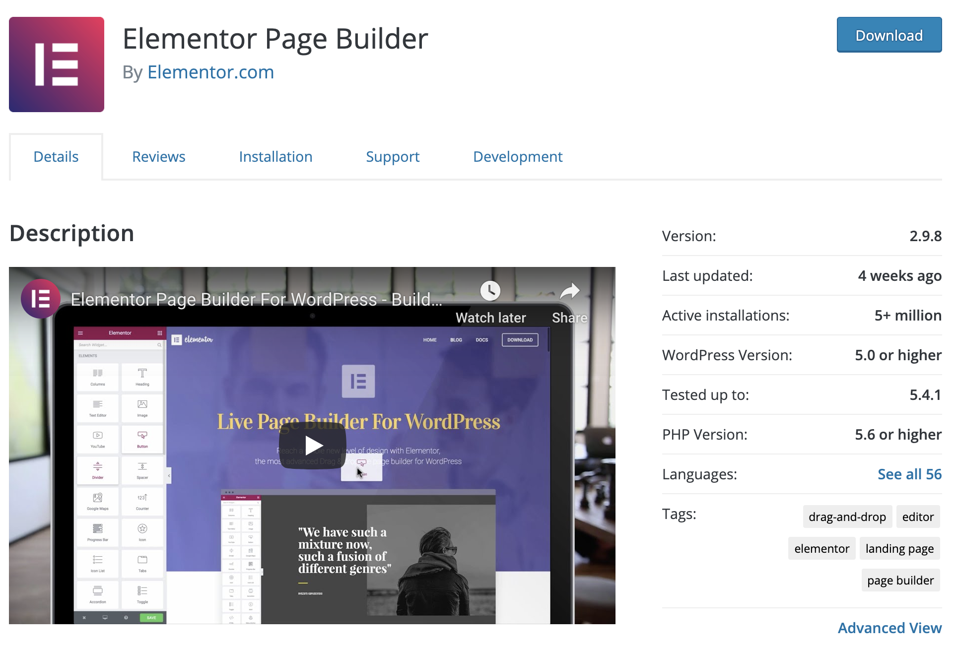elementor  -  WordPress的,插件页面