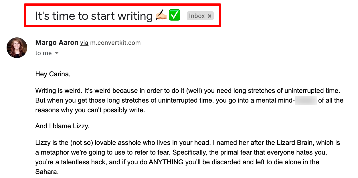 电子邮件主题行示例表情符号