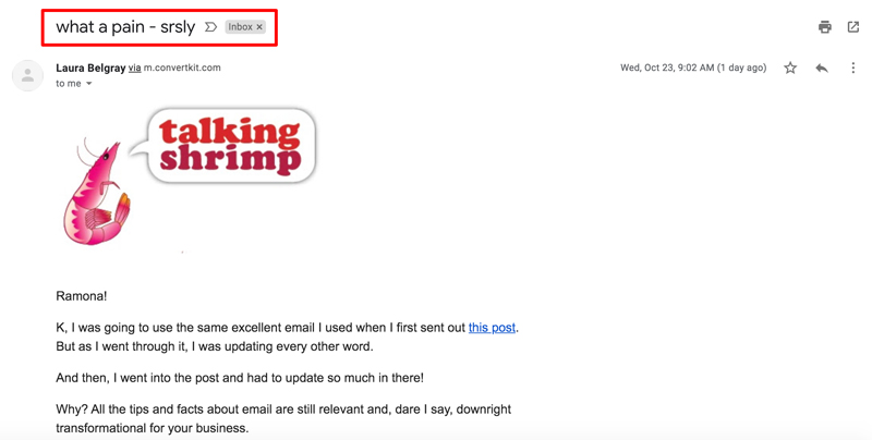 电子邮件主题行示例非正式性
