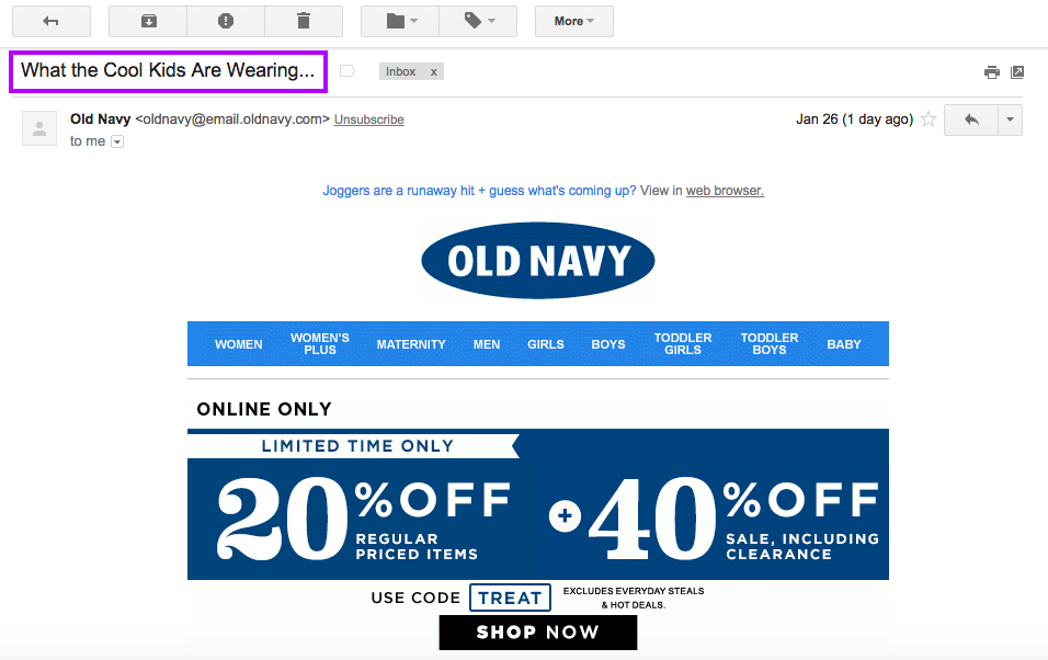 电子邮件主题行示例旧海军