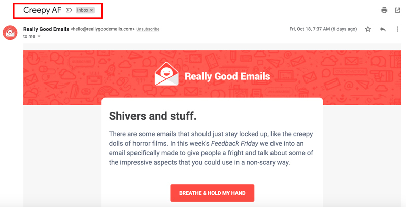 电子邮件主题行示例非常好的电子邮件