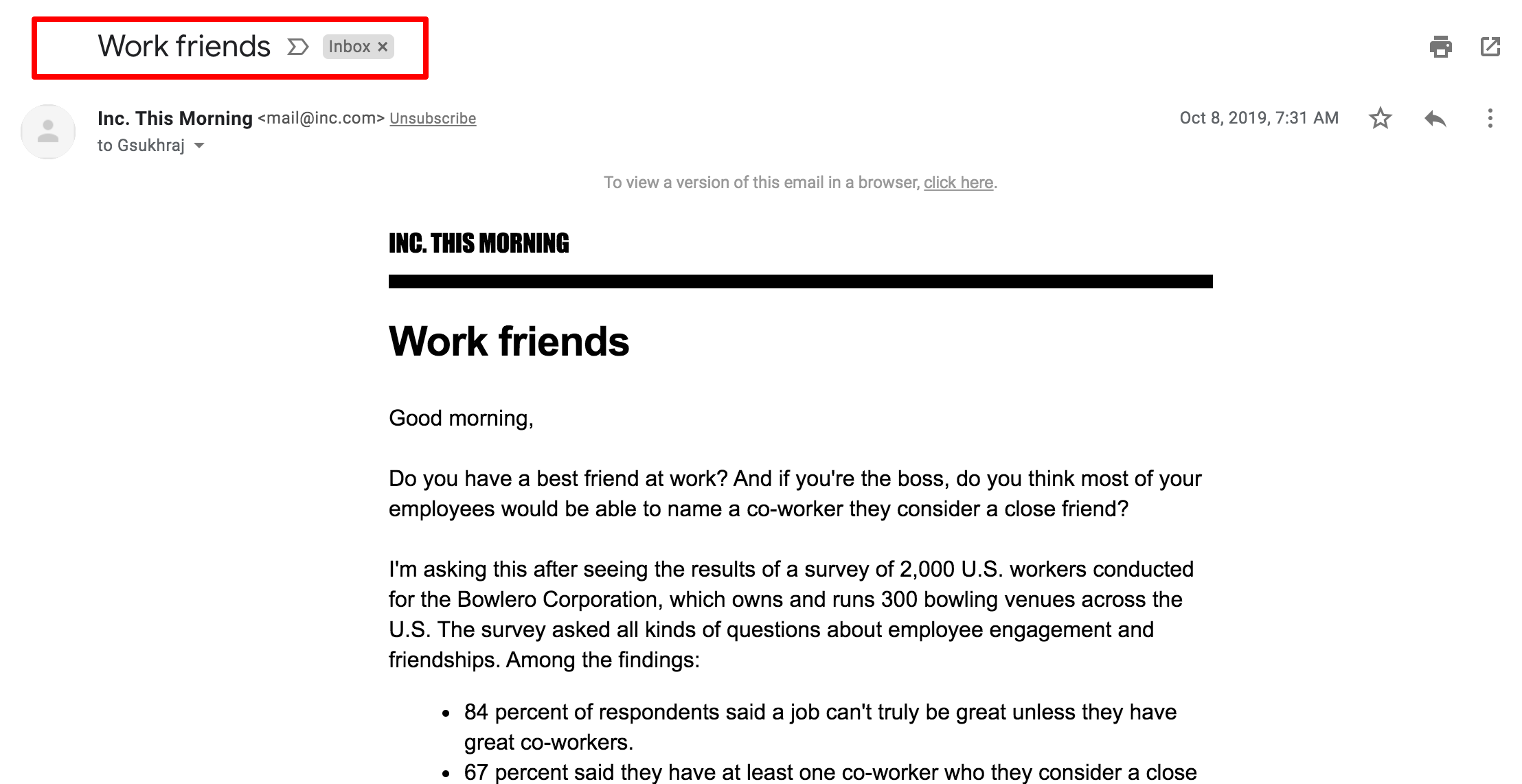 电子邮件主题行示例工作朋友