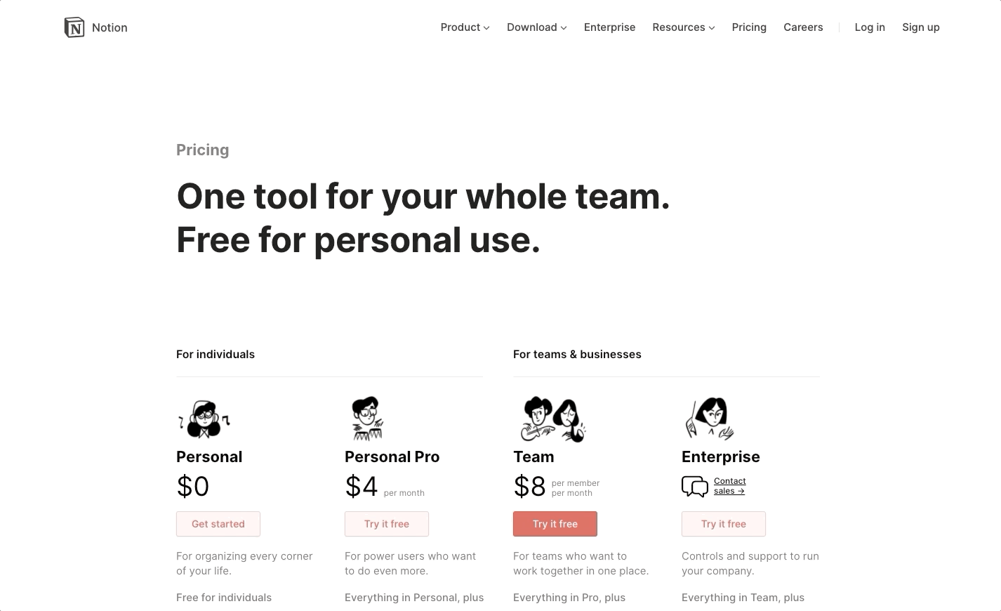 notion-pricing-page