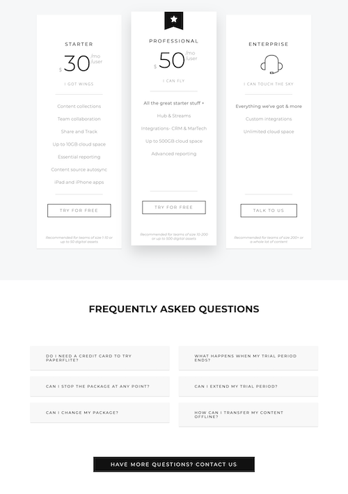paperflite-pricing-page