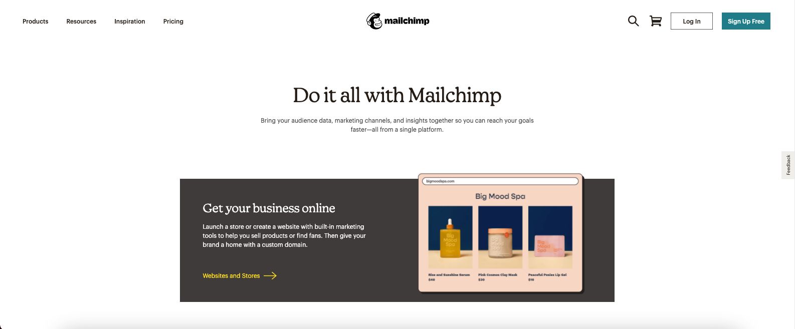 价值主张示例mailchimp
