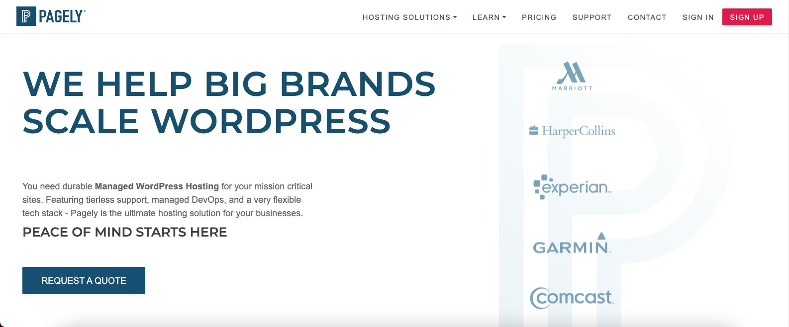 价值主张示例页面