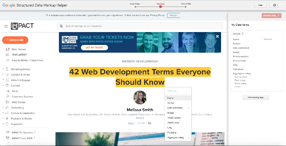 googles结构数据标记帮助器文章标题突出显示
